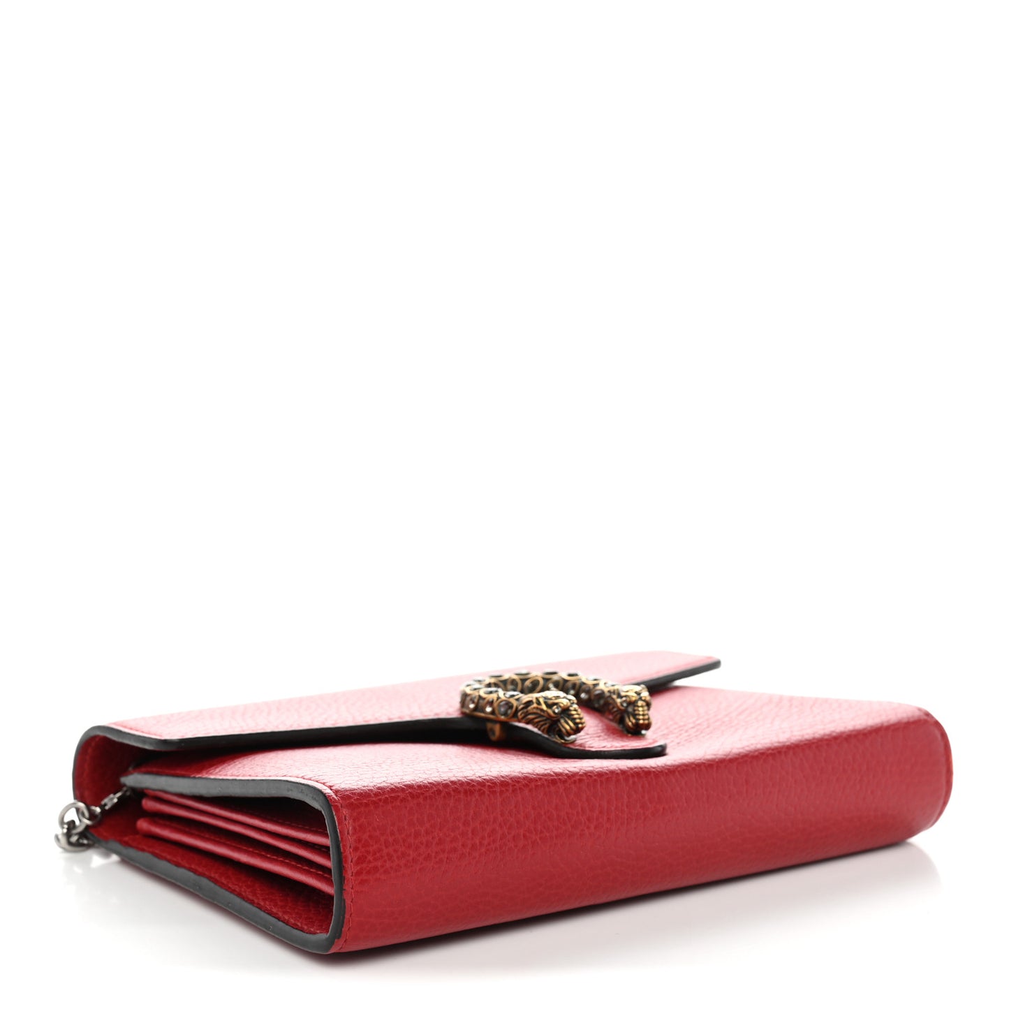 Calfskin Mini Dionysus Chain Wallet Hibiscus Red