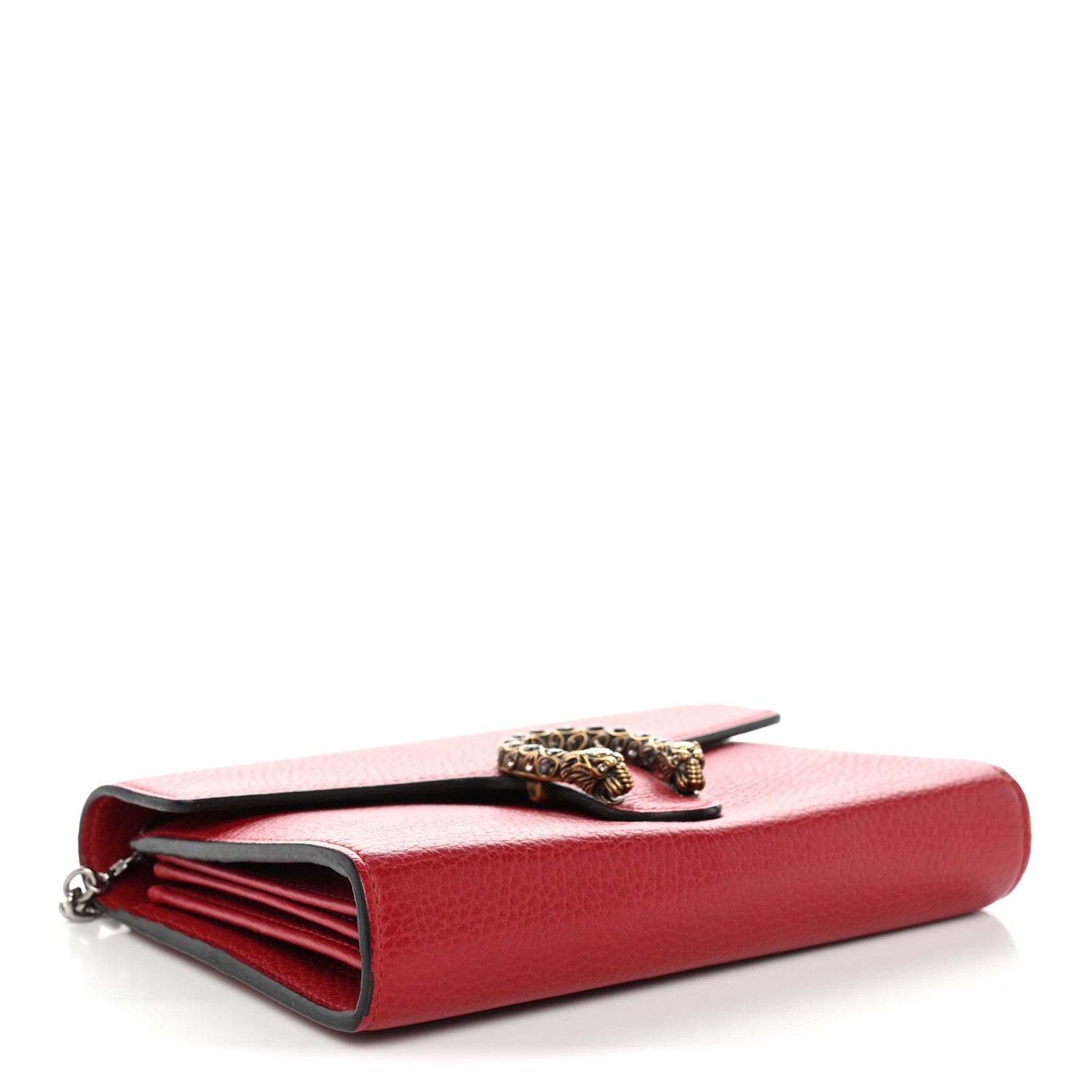 Gucci Calfskin Mini Dionysus Chain Wallet Hibiscus Red 4 of 10