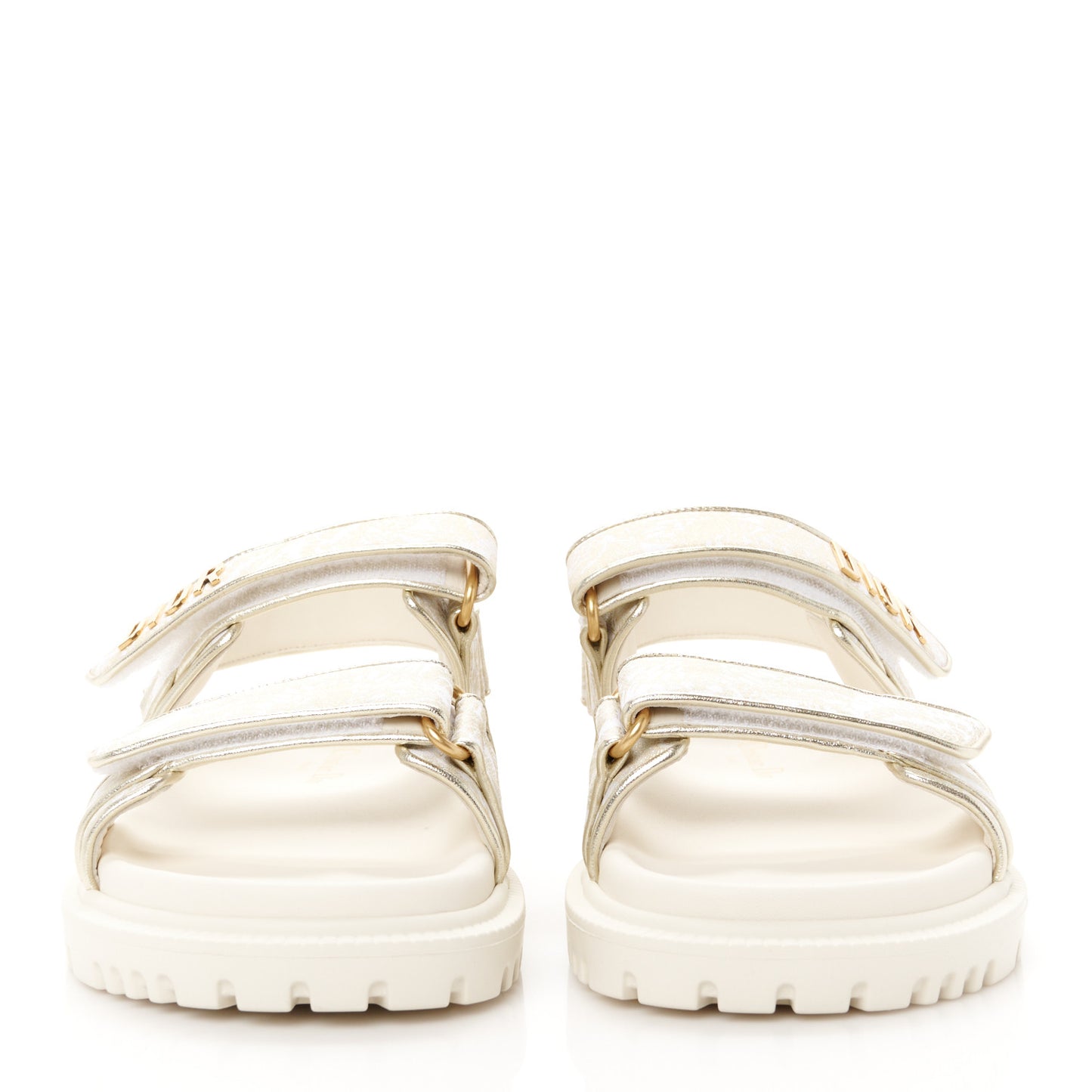 Technical Fabric Jacquard Dioract Sandals 36 White Gold