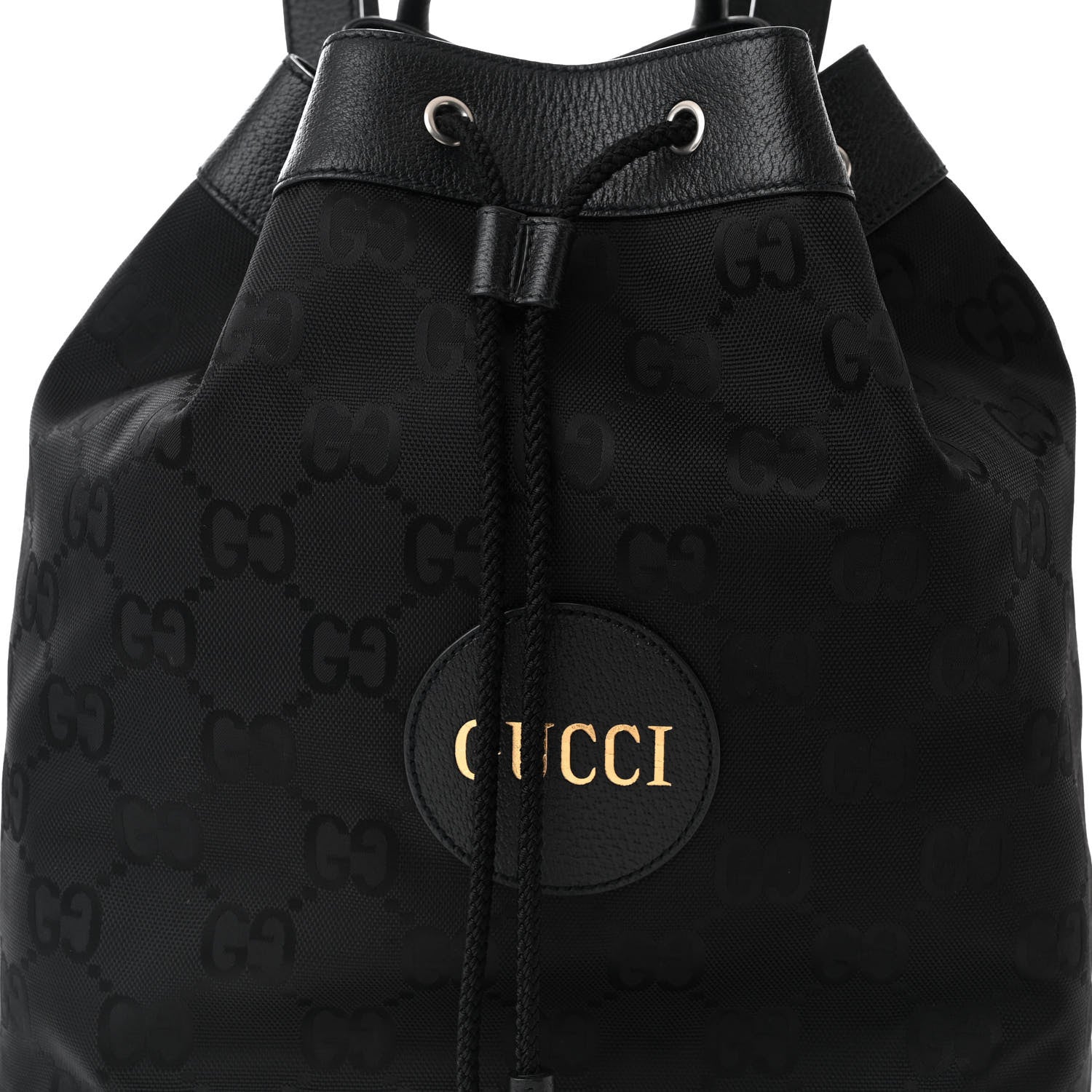 Gucci Econyl Nylon Monogram Off The Grid Drawstring Bucket Backpack Black 8 of 11