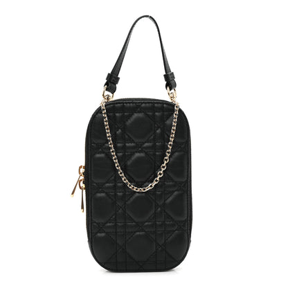 Christian Dior Lambskin Cannage Lady Dior Phone Holder Black 1 of 10