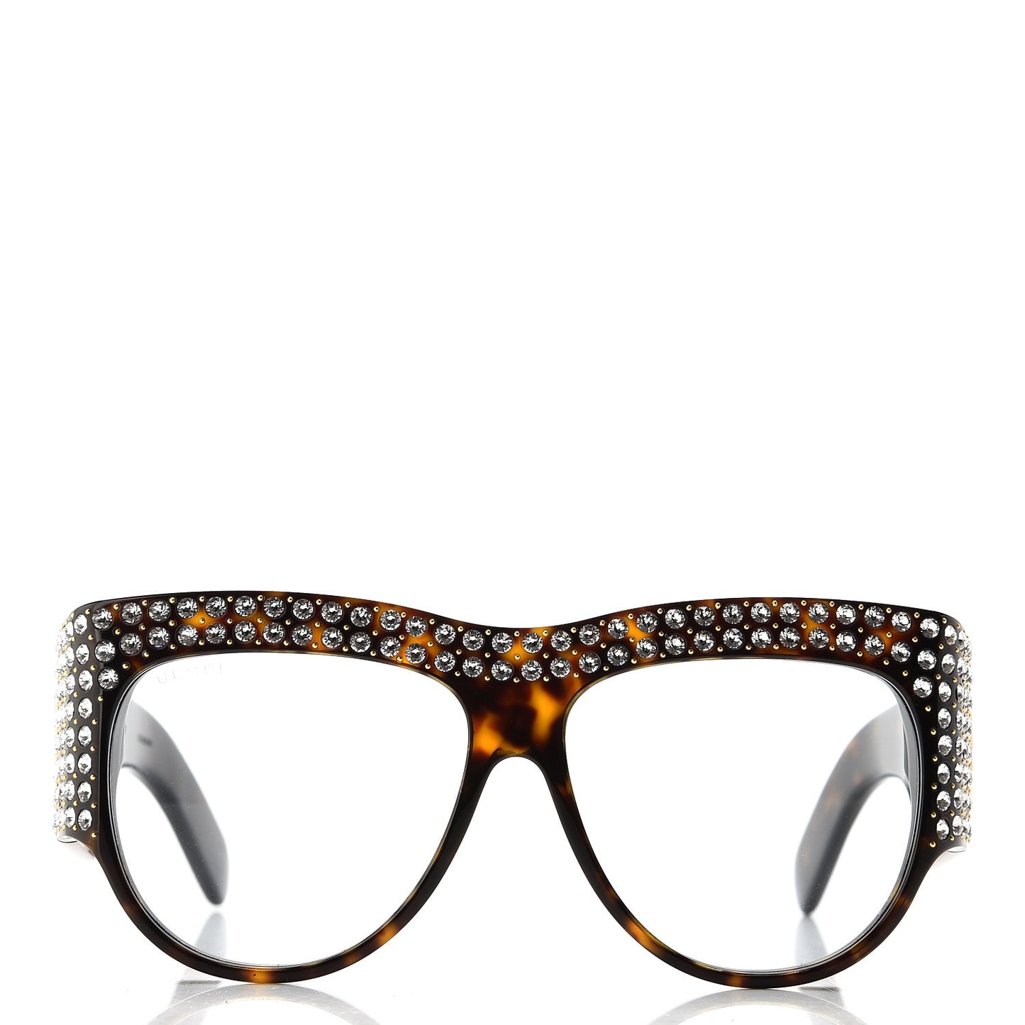 Acetate Crystal Oversize Hollywood Forever Sunglasses GG0144S Tortoiseshell