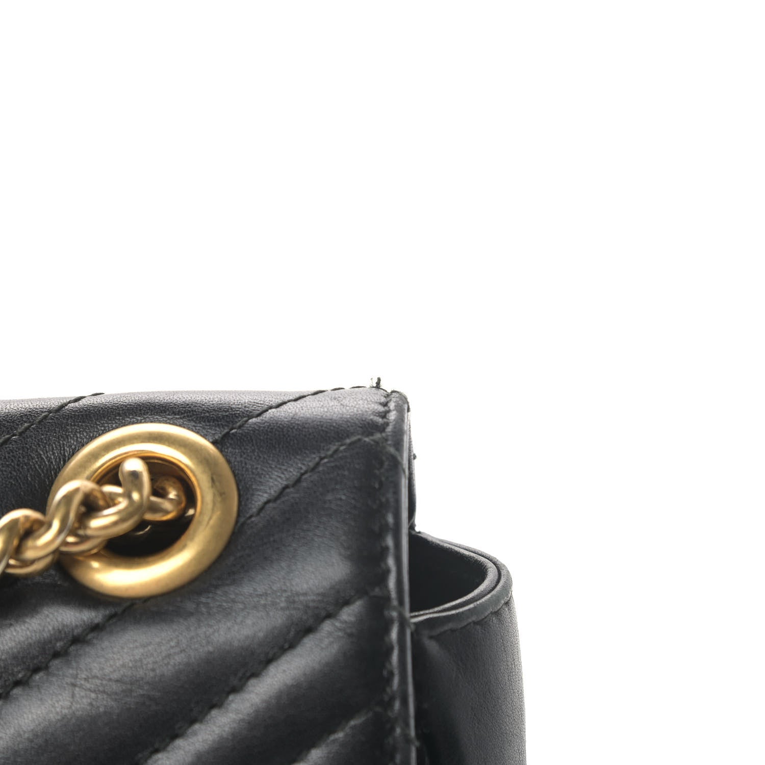 Gucci Calfskin Matelasse Small GG Marmont Shoulder Bag Black 9 of 9