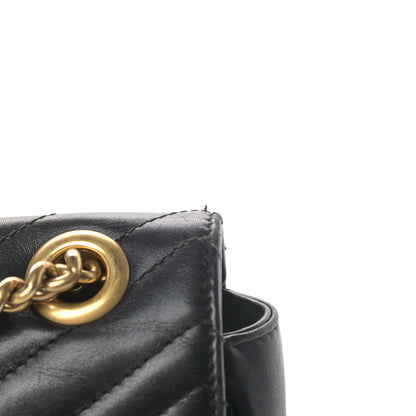 Gucci Calfskin Matelasse Small GG Marmont Shoulder Bag Black 9 of 9