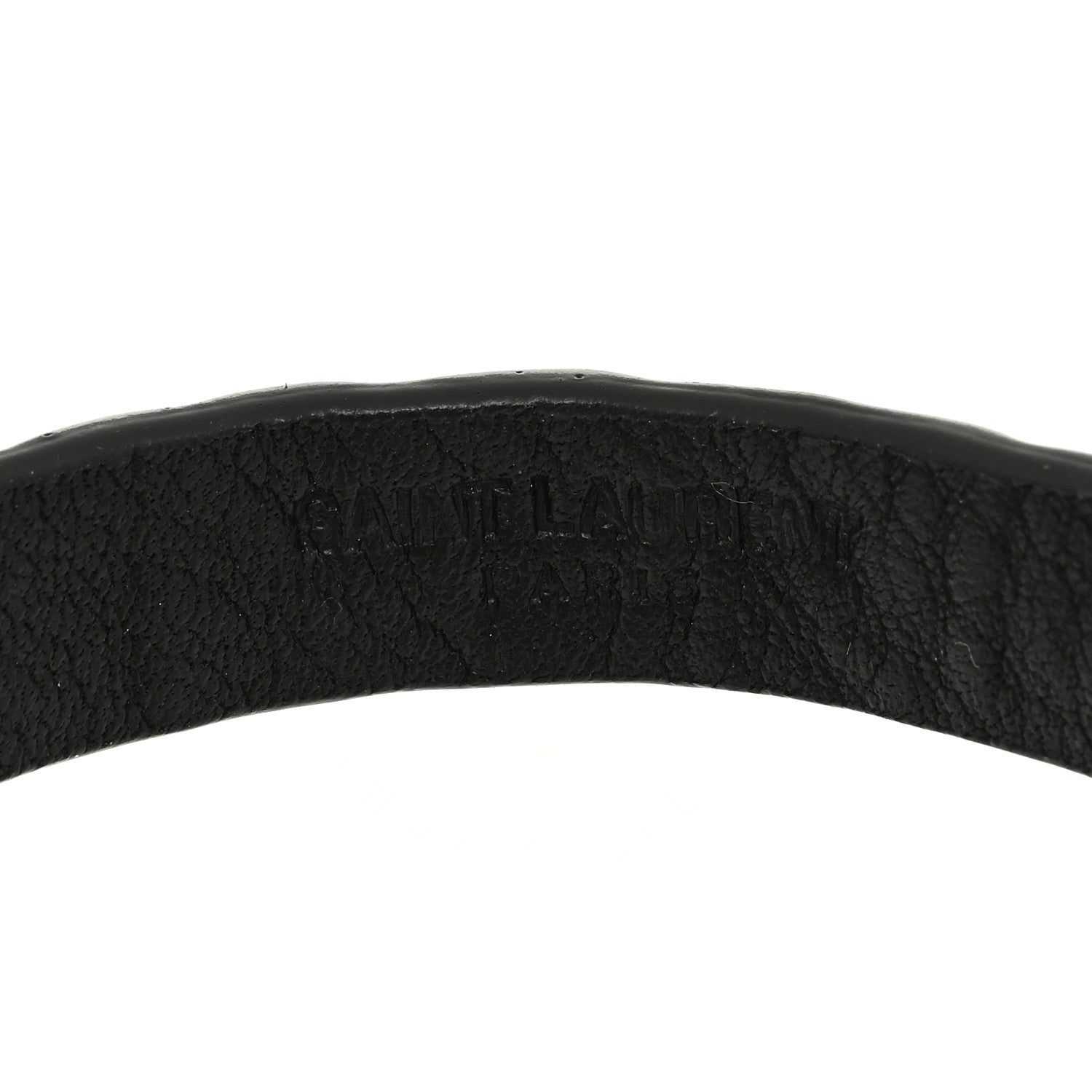 Saint Laurent Calfskin Crocodile Embossed Opyum Double Wrap Bracelet M Green 4 of 4