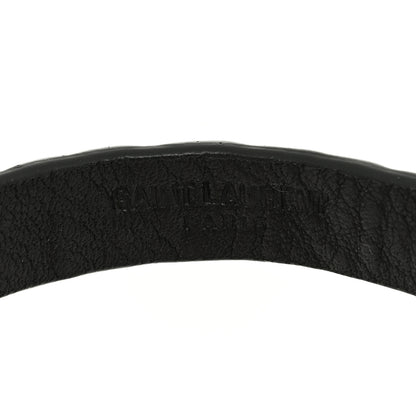 Saint Laurent Calfskin Crocodile Embossed Opyum Double Wrap Bracelet M Green 4 of 4