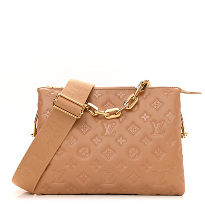 Louis Vuitton Lambskin Embossed Monogram Coussin PM Camel 1 of 10