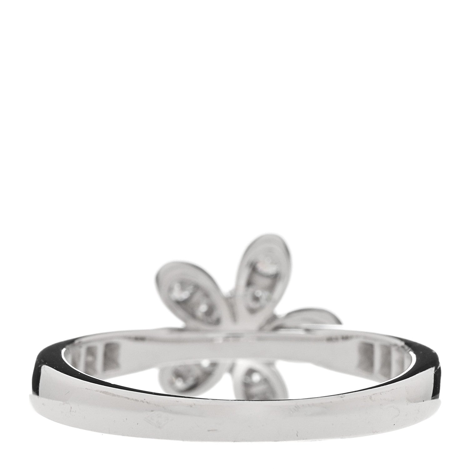 Van Cleef & Arpels 18K White Gold Diamond Socrate Ring 52 6 4 of 8