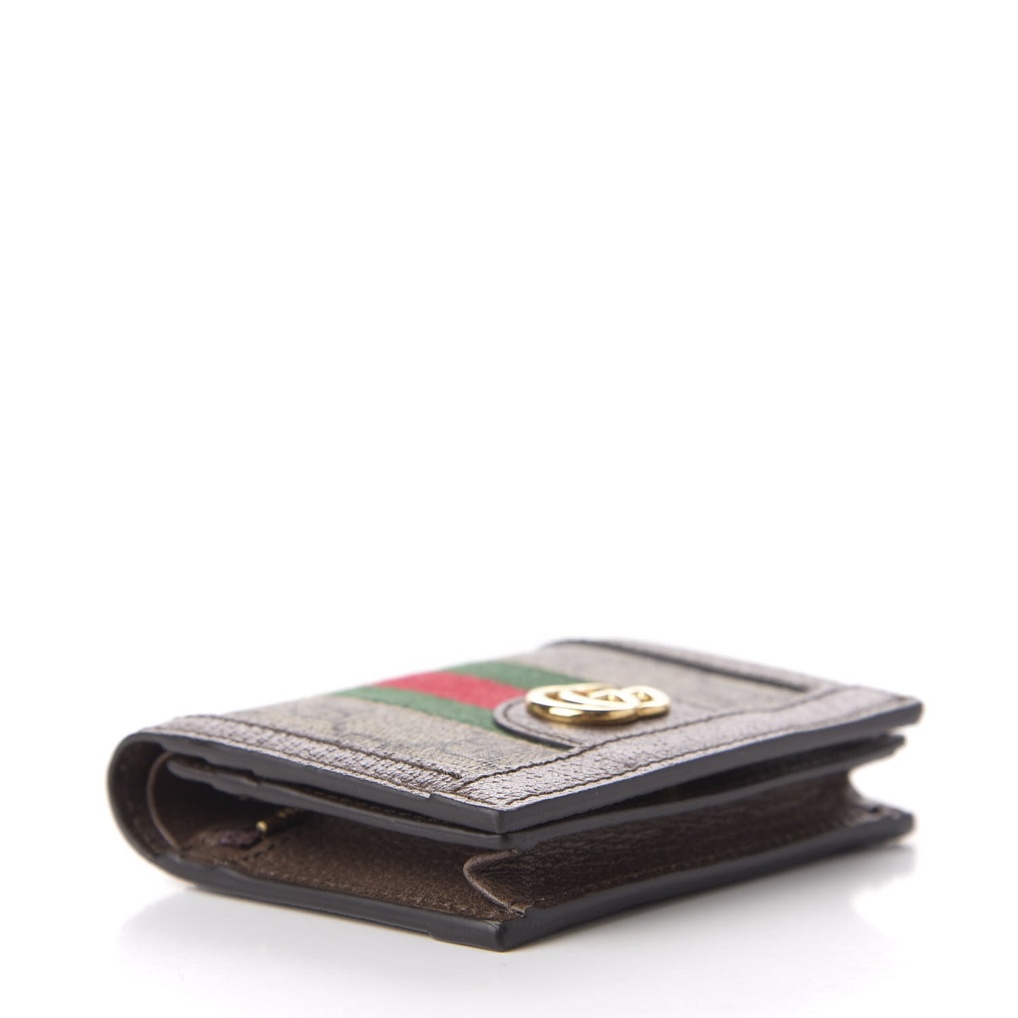 GG Supreme Monogram Web Ophidia Card Case Beige New Acero
