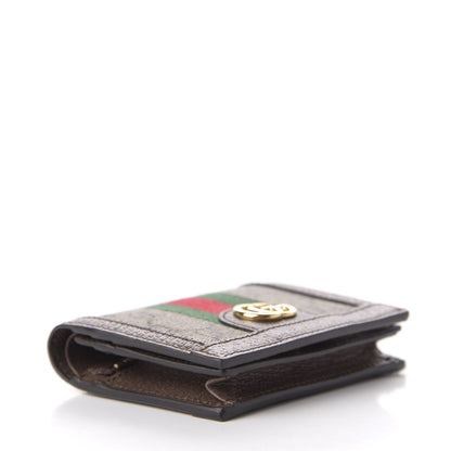 Gucci GG Supreme Monogram Web Ophidia Card Case Beige New Acero 4 of 7