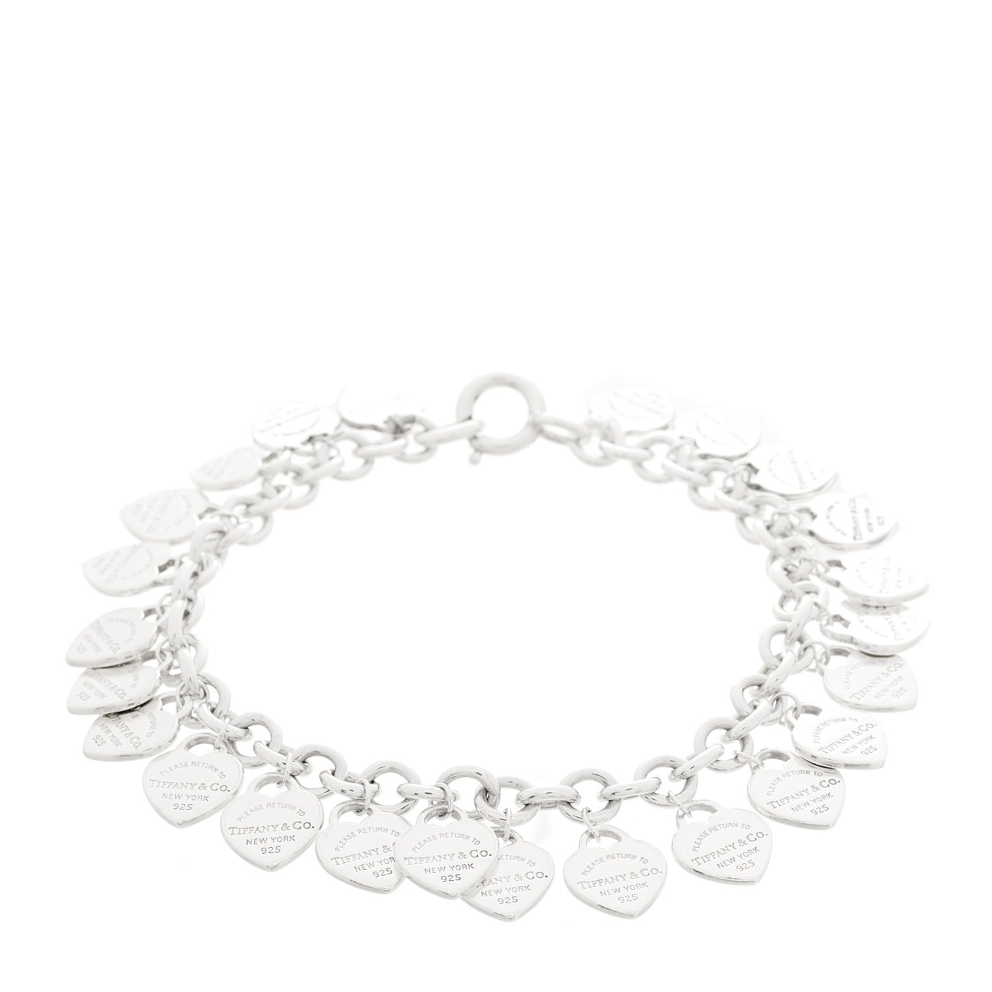 Sterling Silver Mini Return to Tiffany Multi Heart Tag Charm Bracelet