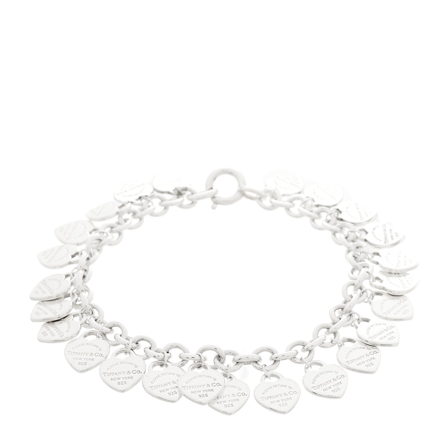 Tiffany Sterling Silver Mini Return to Tiffany Multi Heart Tag Charm Bracelet 1 of 3