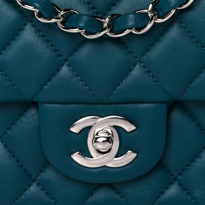 Chanel Lambskin Quilted Mini Rectangular Flap Dark Blue 8 of 15