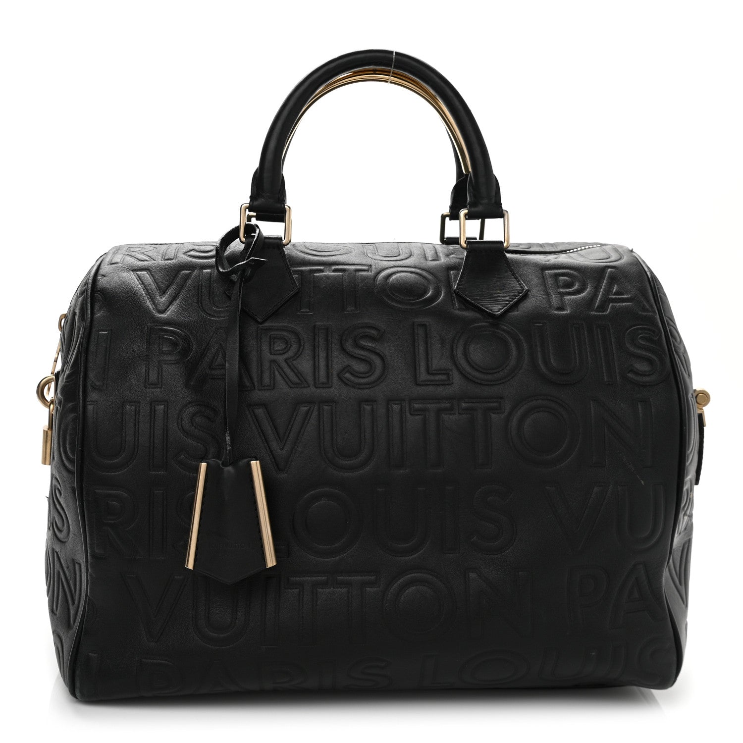 Louis Vuitton Calfskin Embossed Speedy Cube 30 Black 1 of 17
