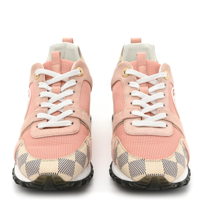 Louis Vuitton Suede Damier Azur Run Away Sneakers 36 Pink 2 of 10