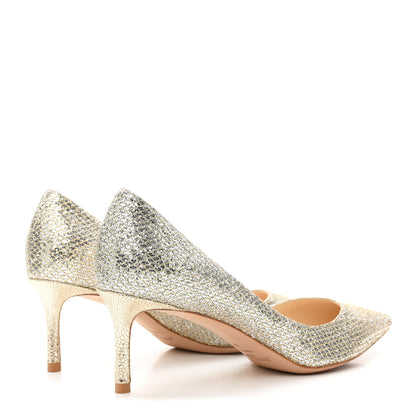 Jimmy Choo Lame Glitter Pointy Toe Romy 60 Pumps 39 Champagne 5 of 9