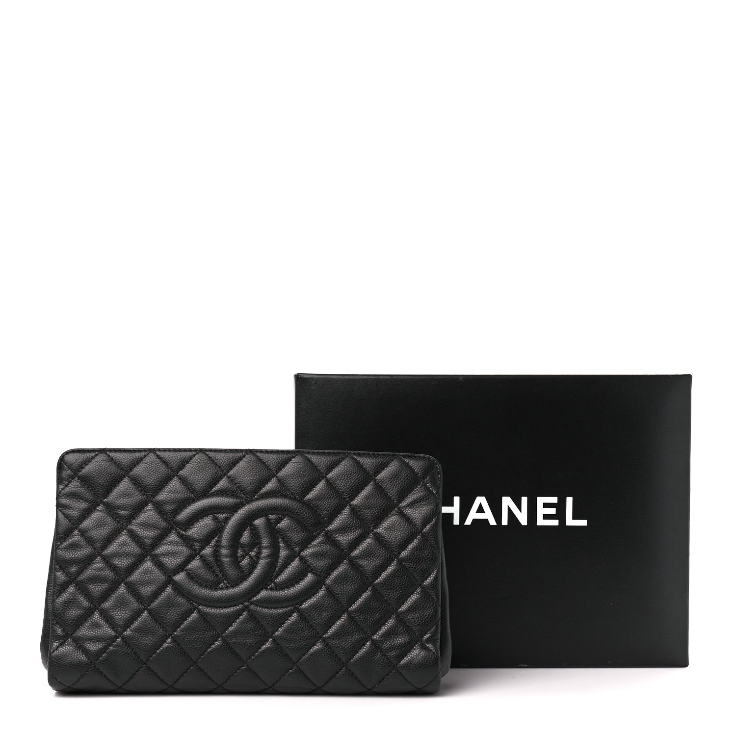Chanel Caviar Quilted CC Large Clutch Black 11 of 11