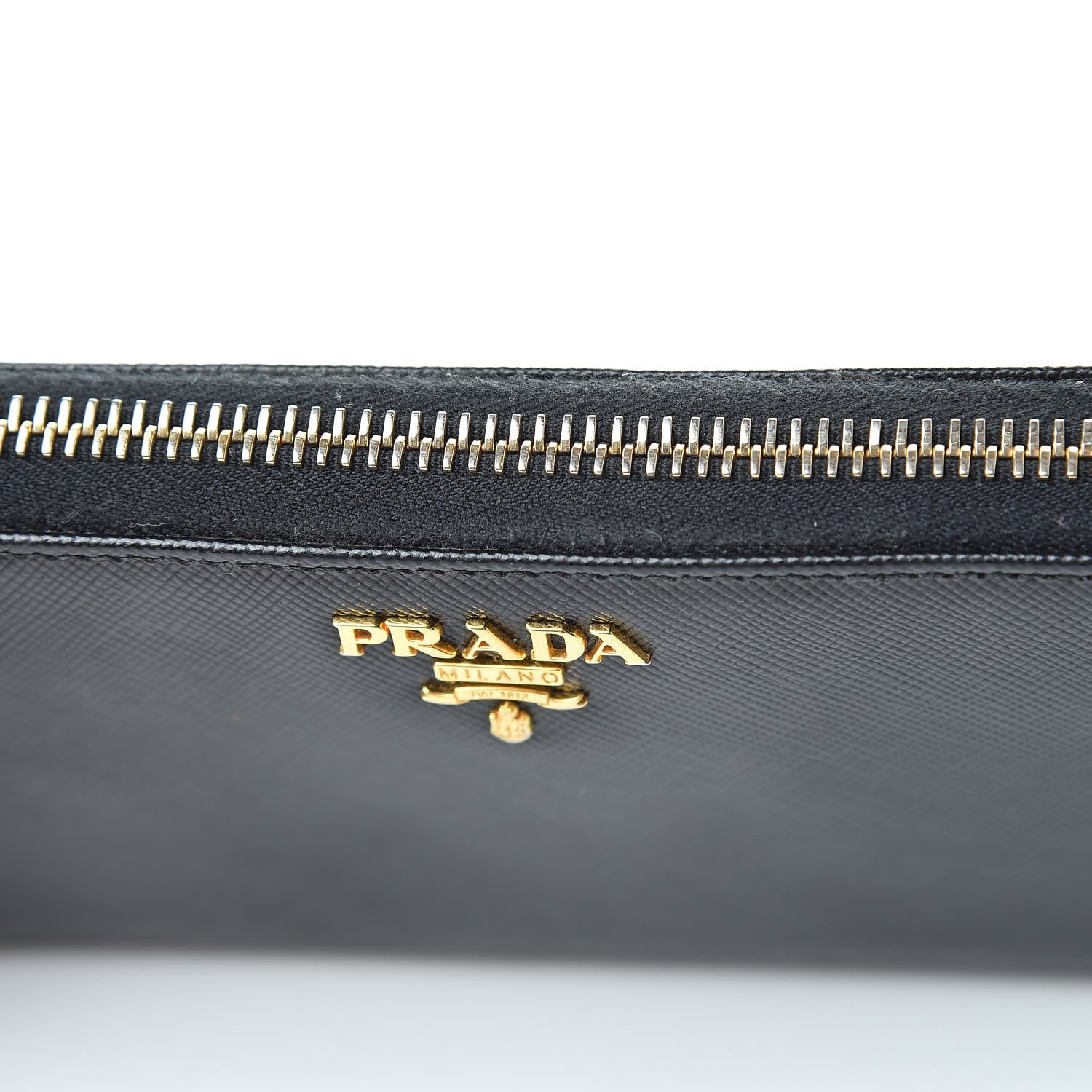 Prada Saffiano Zip Around Wallet Black 7 of 8
