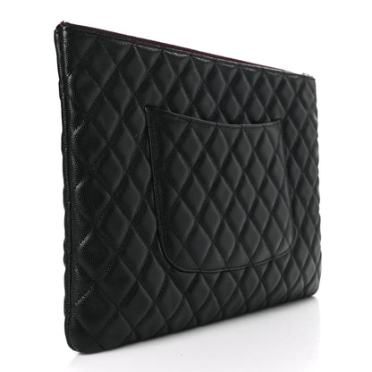 Chanel Caviar Quilted Large Cosmetic Case Black 3 of 10