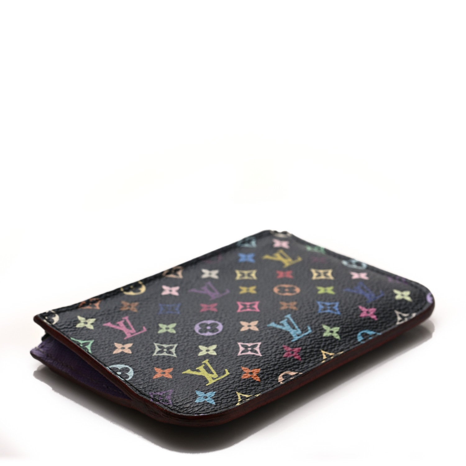 Louis Vuitton Monogram Multicolor Key Pouch Black Violet 3 of 5