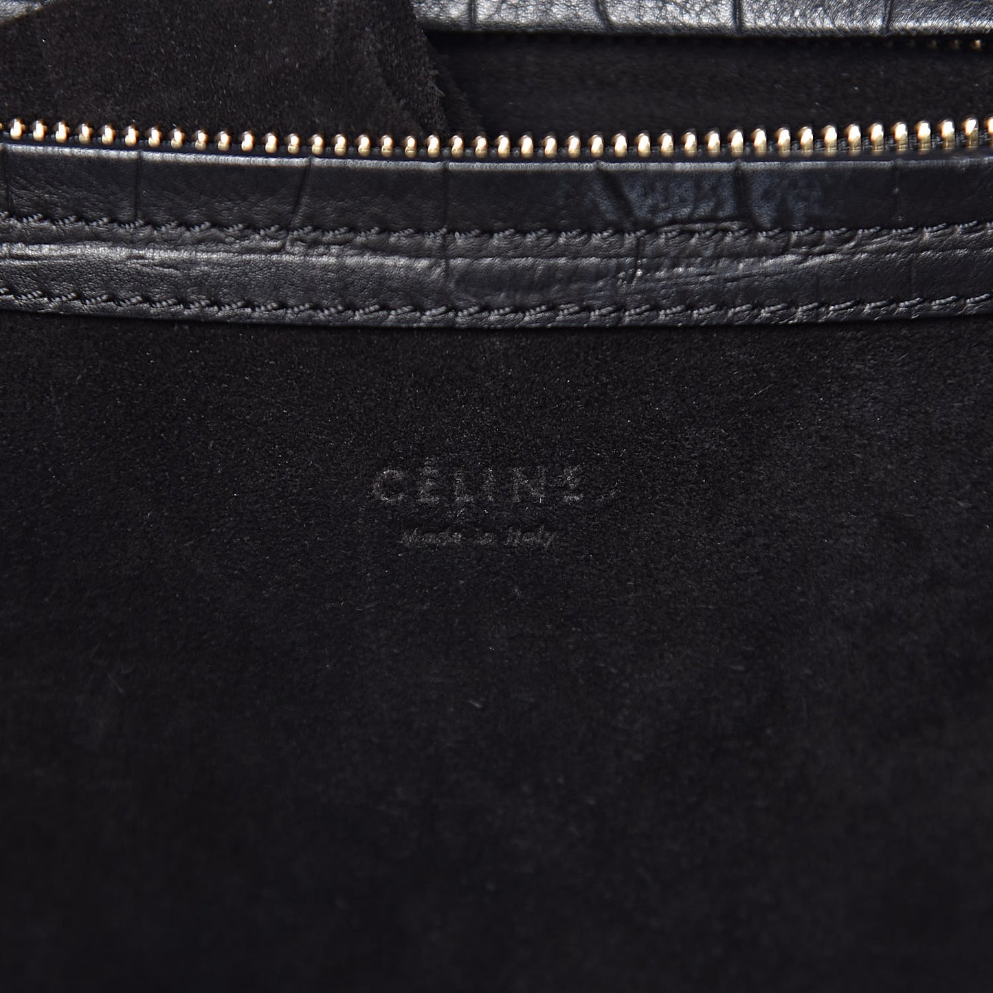 Calfskin Crocodile Embossed Medium Phantom Luggage Black