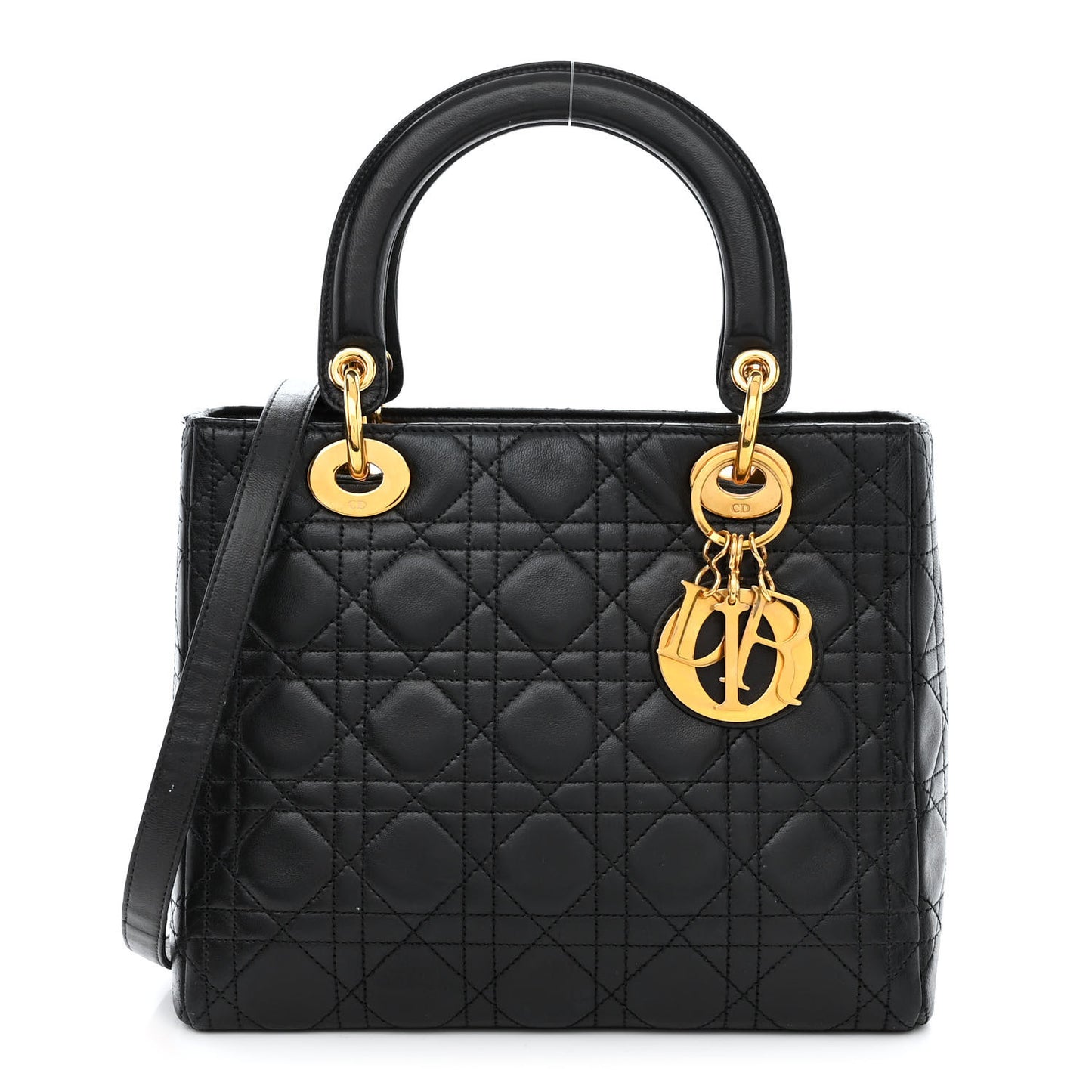 Lambskin Cannage Medium Lady Dior Black