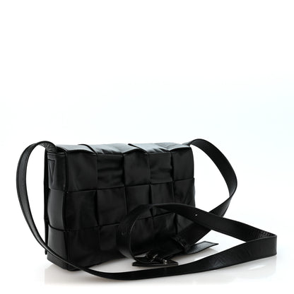 Bottega Veneta Paper Calfskin Maxi Intreccio Cassette Crossbody Bag Black 3 of 9