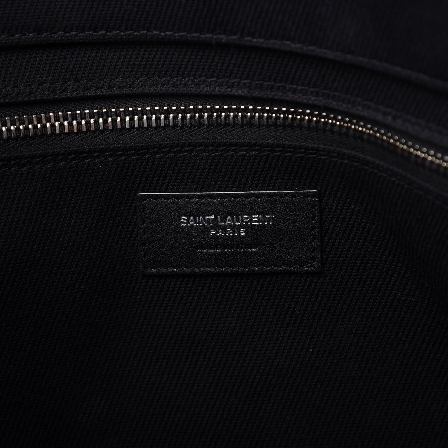 Linen Calfskin Rive Gauche Tote Black