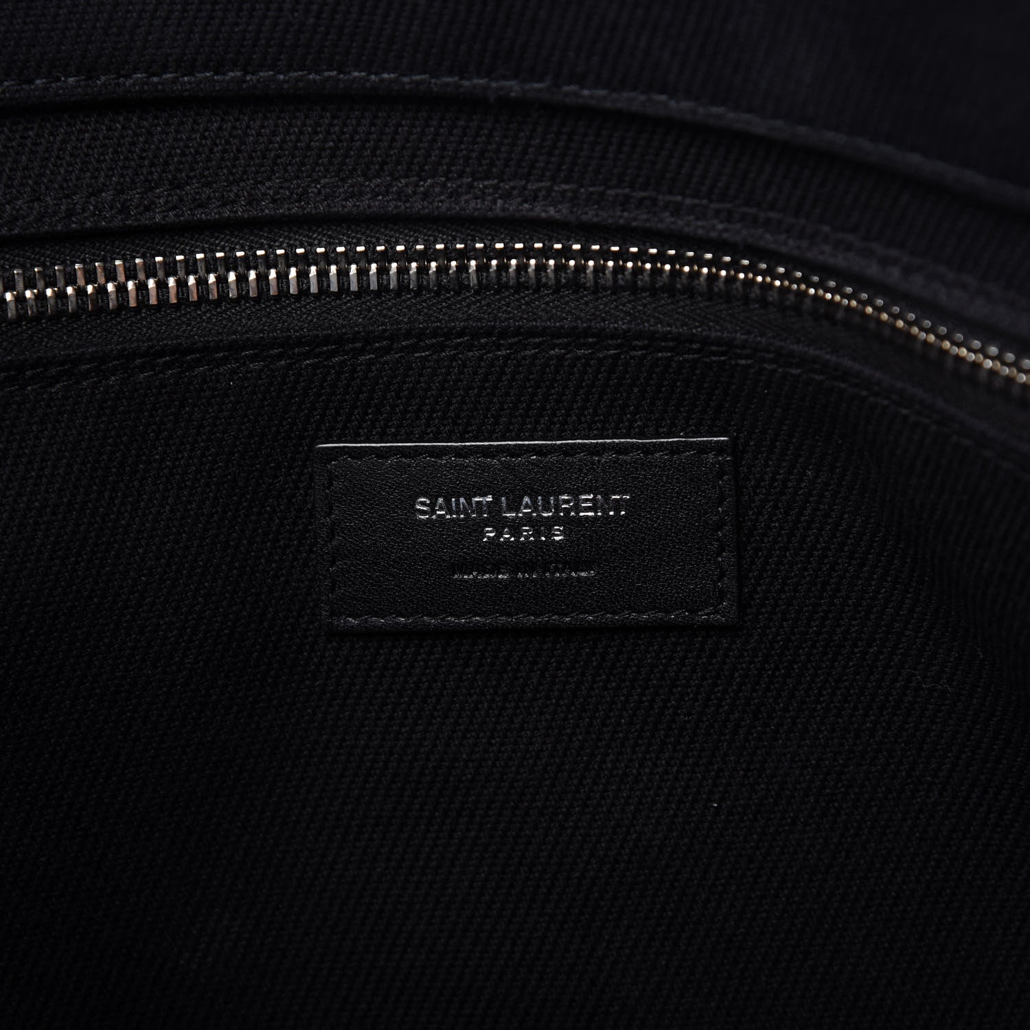 Saint Laurent Linen Calfskin Rive Gauche Tote Black 8 of 9