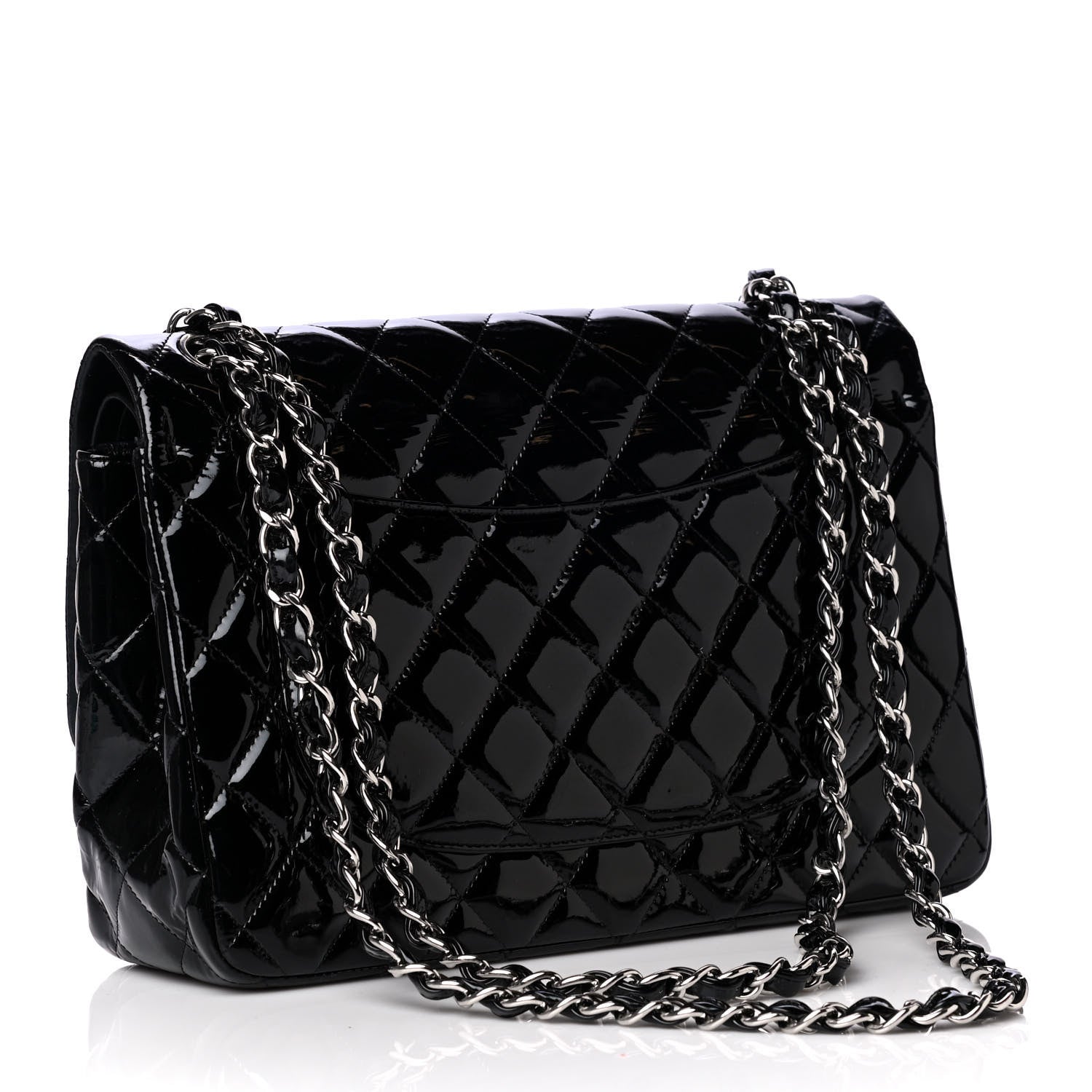 Chanel Patent Quilted Jumbo Double Flap Black 3 of 5