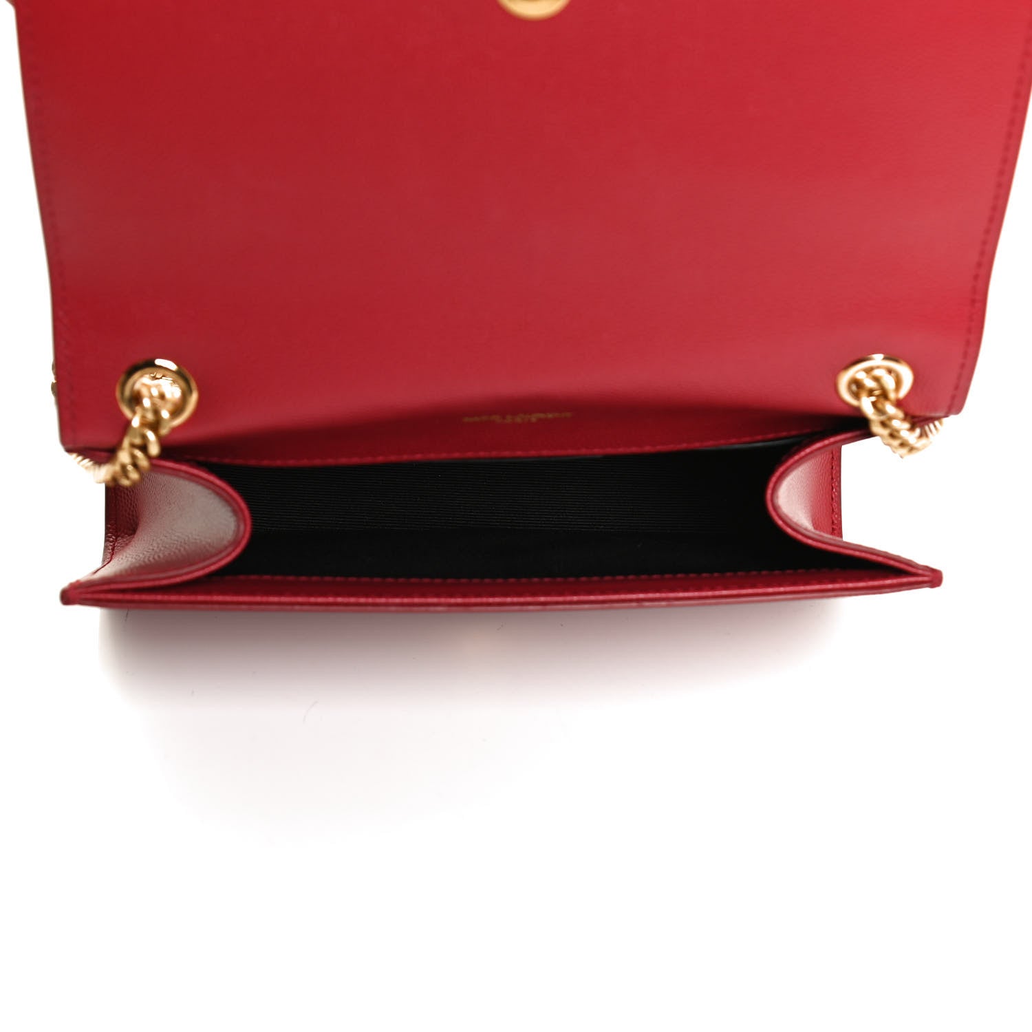 Saint Laurent Grain De Poudre Small Classic Monogram Kate Tassel Satchel Red 4 of 11