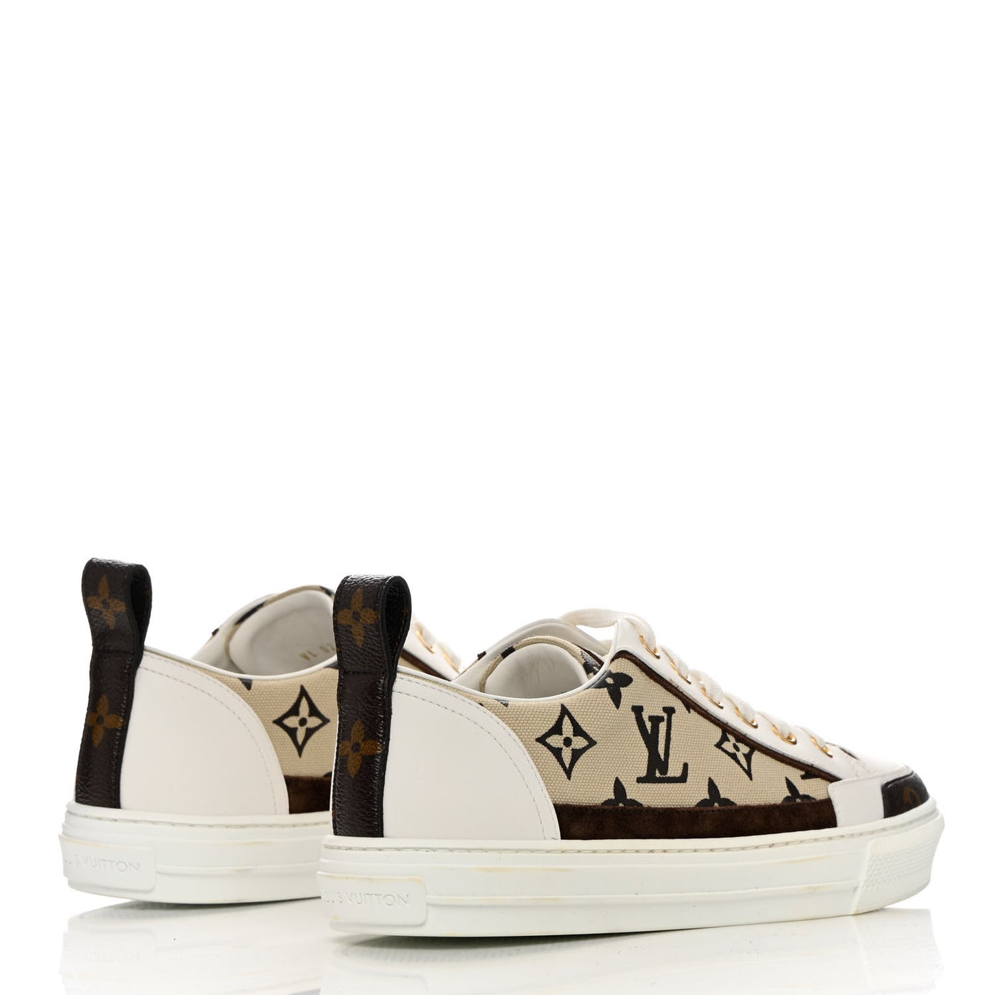 Calfskin Monogram Stellar Sneakers 37 Beige