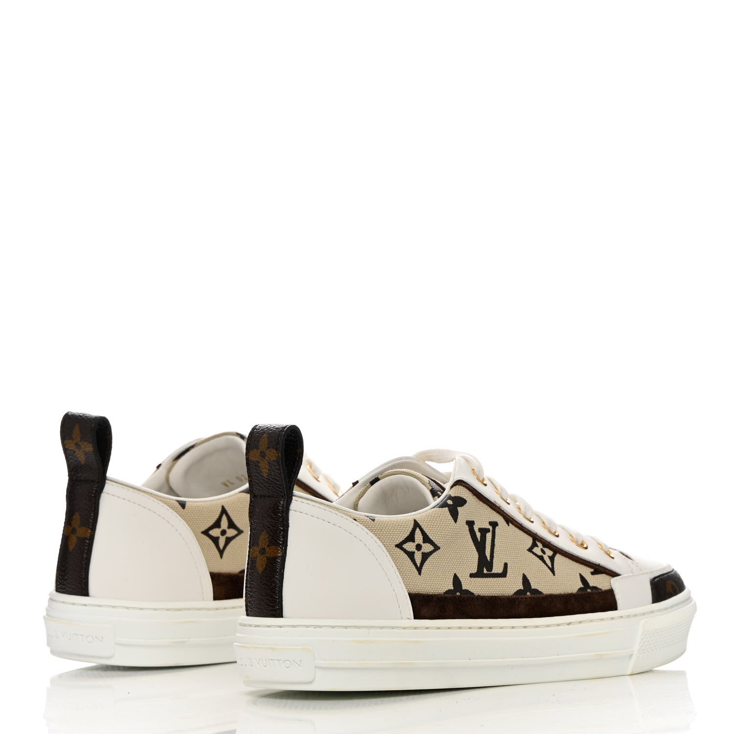 Louis Vuitton Calfskin Monogram Stellar Sneakers 37 Beige 4 of 11