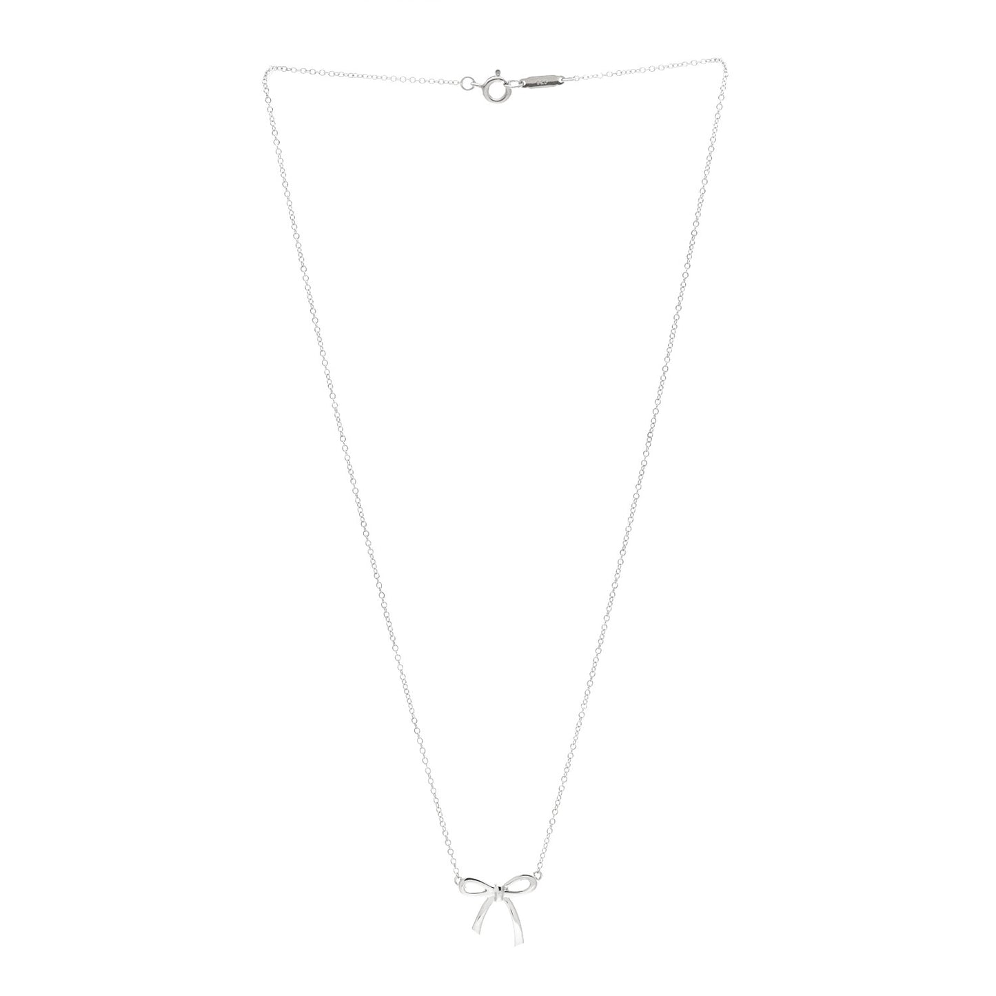 Sterling Silver Small Bow Pendant Necklace