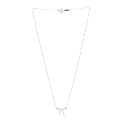 Tiffany Sterling Silver Small Bow Pendant Necklace 2 of 4