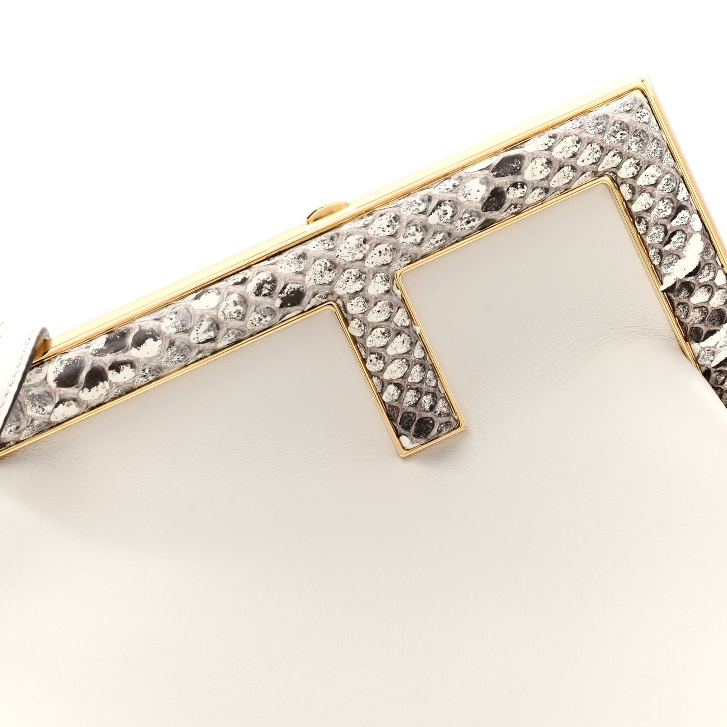 Shiny Nappa Snakeskin Small Fendi First White Roccia