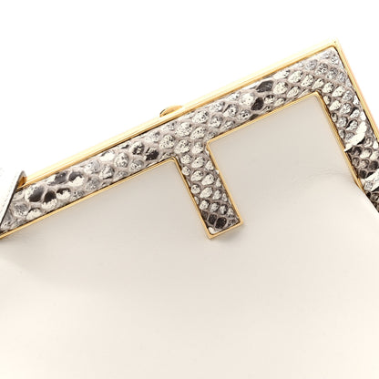 Fendi Shiny Nappa Snakeskin Small Fendi First White Roccia 8 of 10