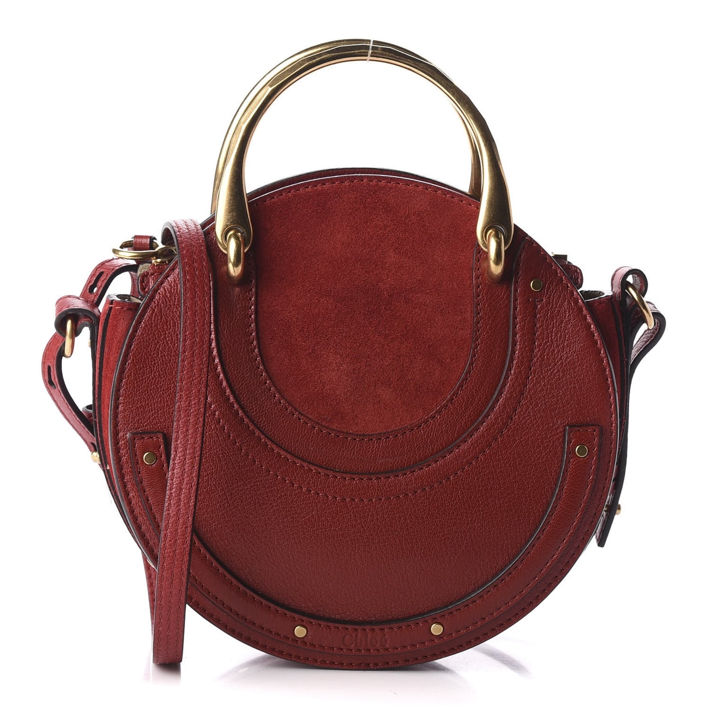 Shiny Goatskin Smooth Calfskin Suede Small Pixie Bag Dahlia Red