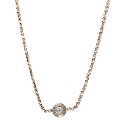 Chanel Crystal CC Chain Short Necklace Gold 1 of 6