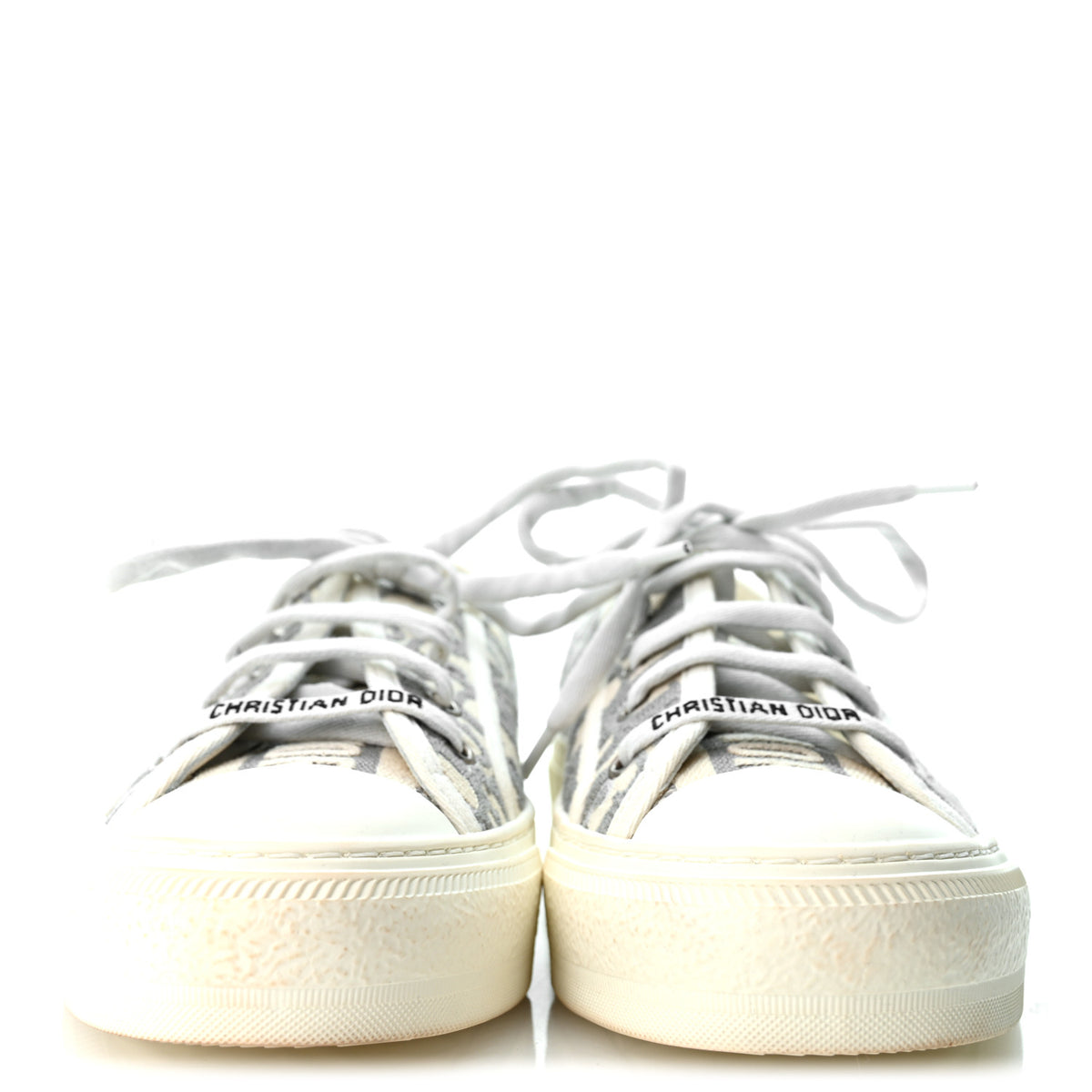 Canvas Oblique Walk'N'Dior Low Top Sneakers 37 Grey Stone