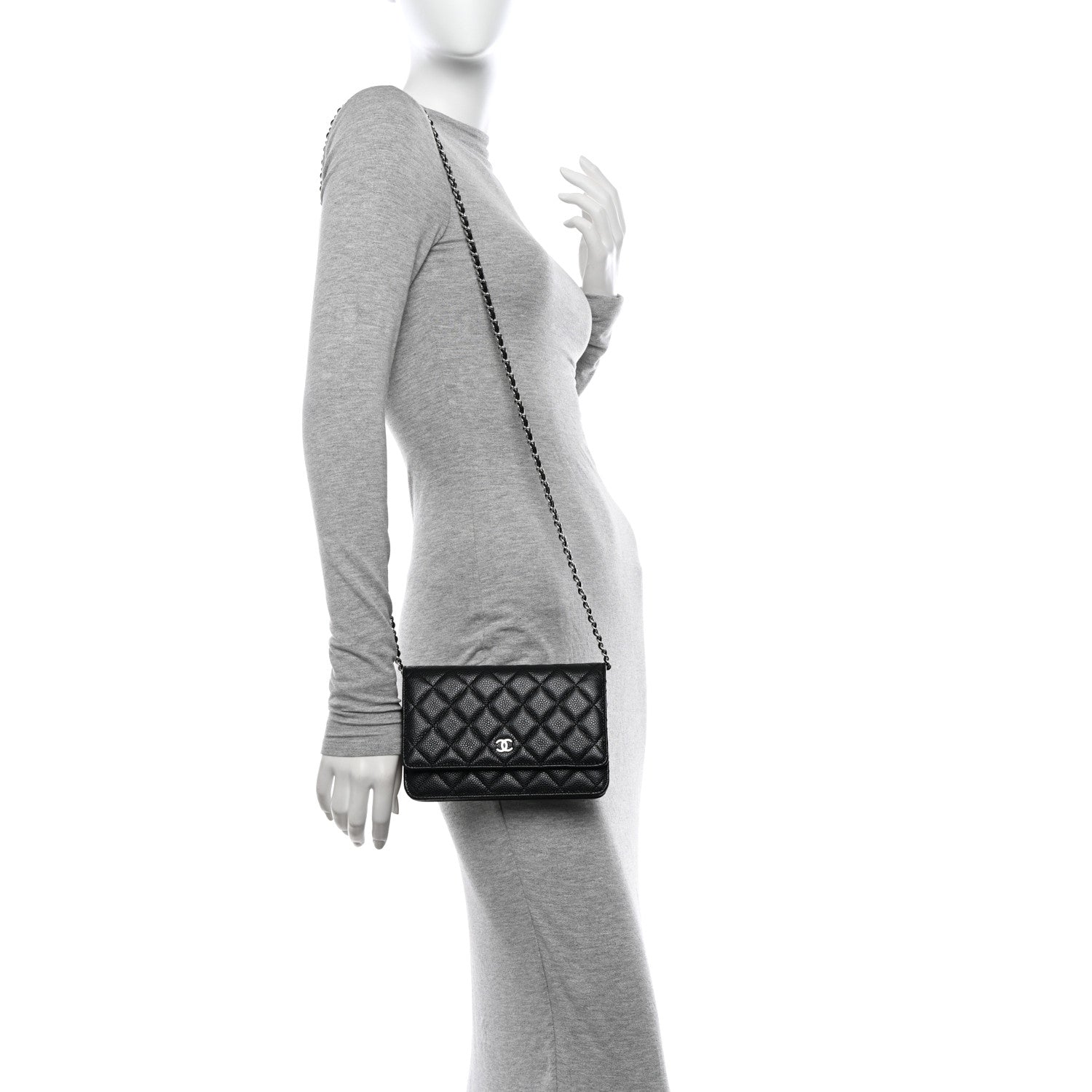 Chanel Caviar Quilted Wallet on Chain WOC Black 2 of 11