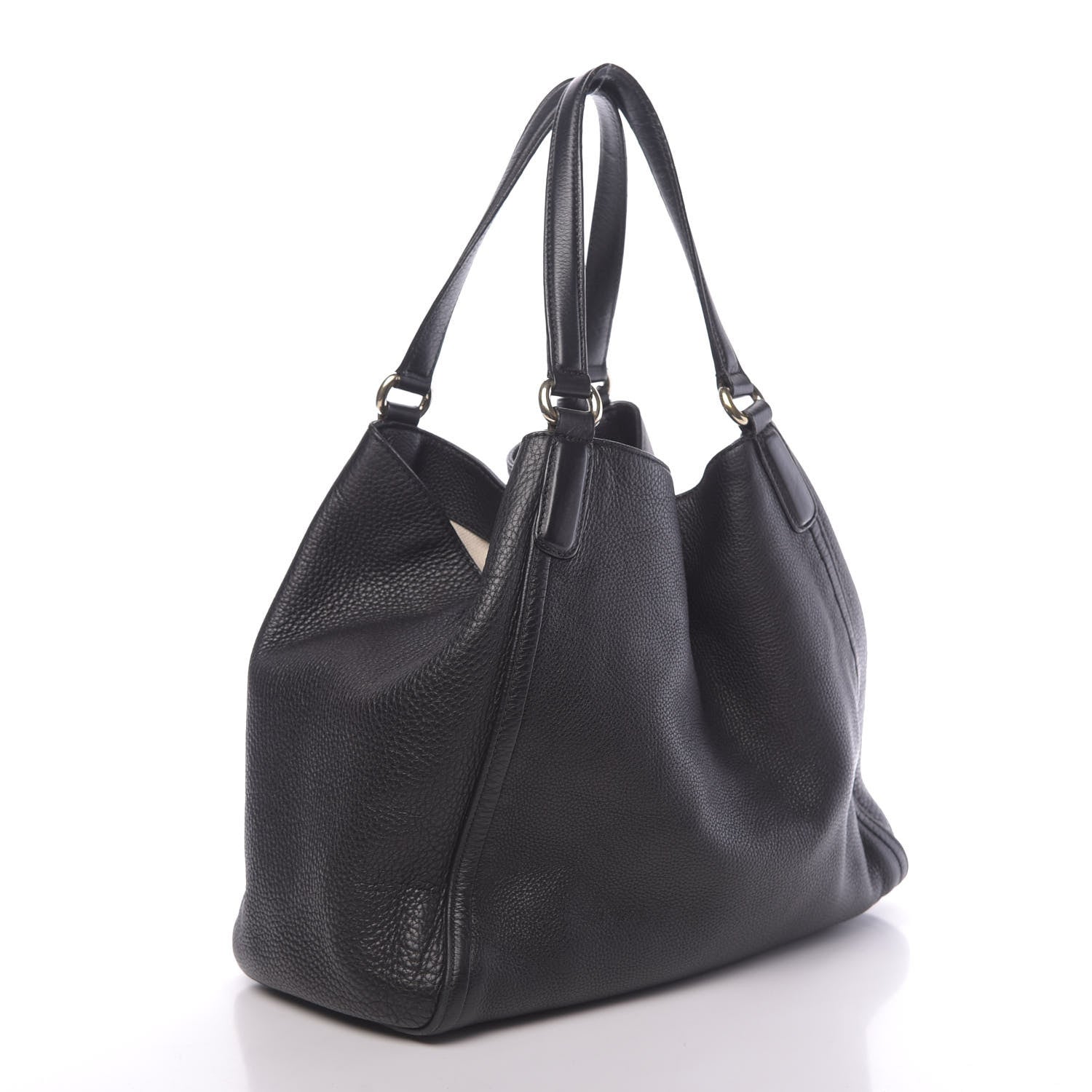 Gucci Pebbled Calfskin Medium Soho Shoulder Bag Black 3 of 19