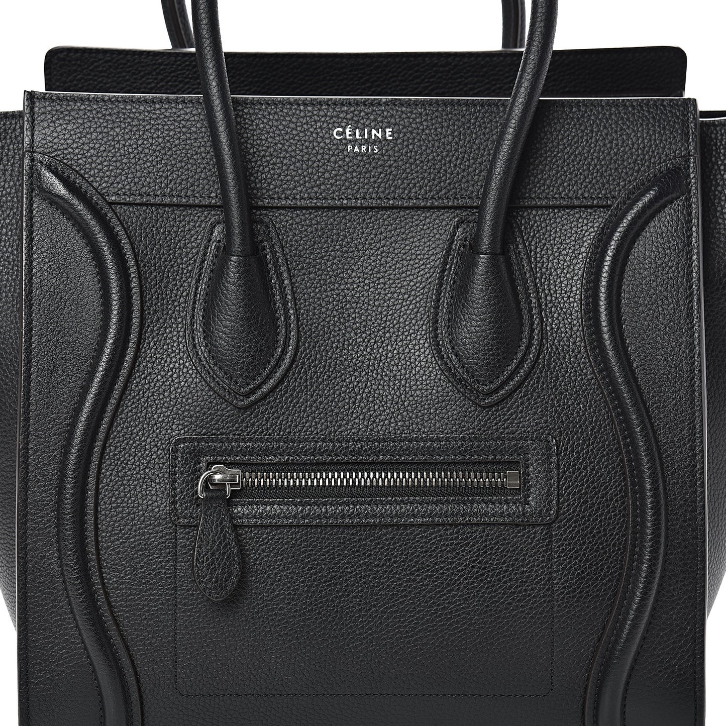 Drummed Calfskin Micro Luggage Black