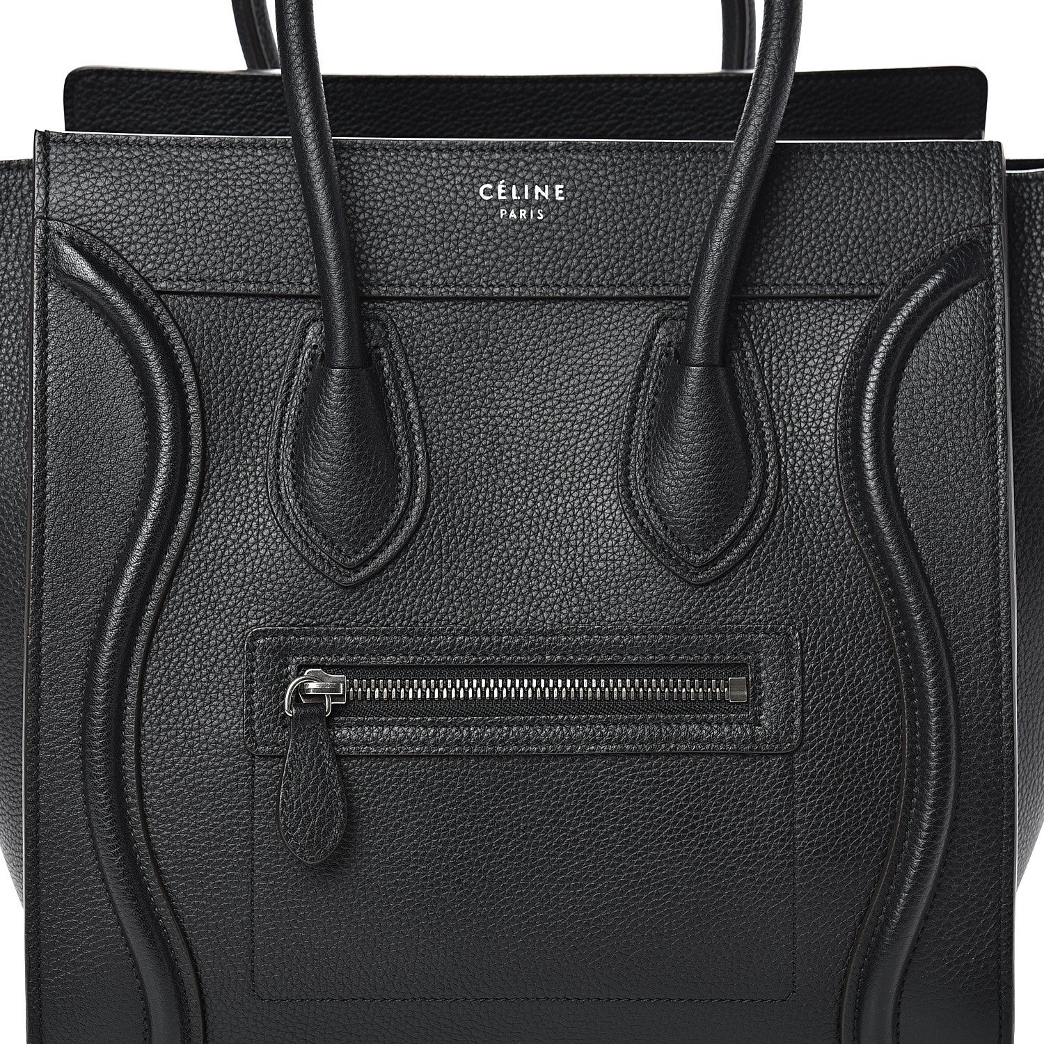 Celine Drummed Calfskin Micro Luggage Black 7 of 12
