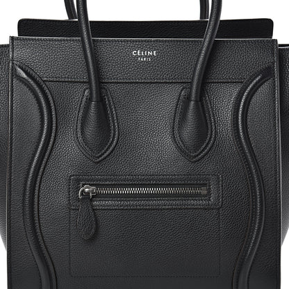 Celine Drummed Calfskin Micro Luggage Black 7 of 12