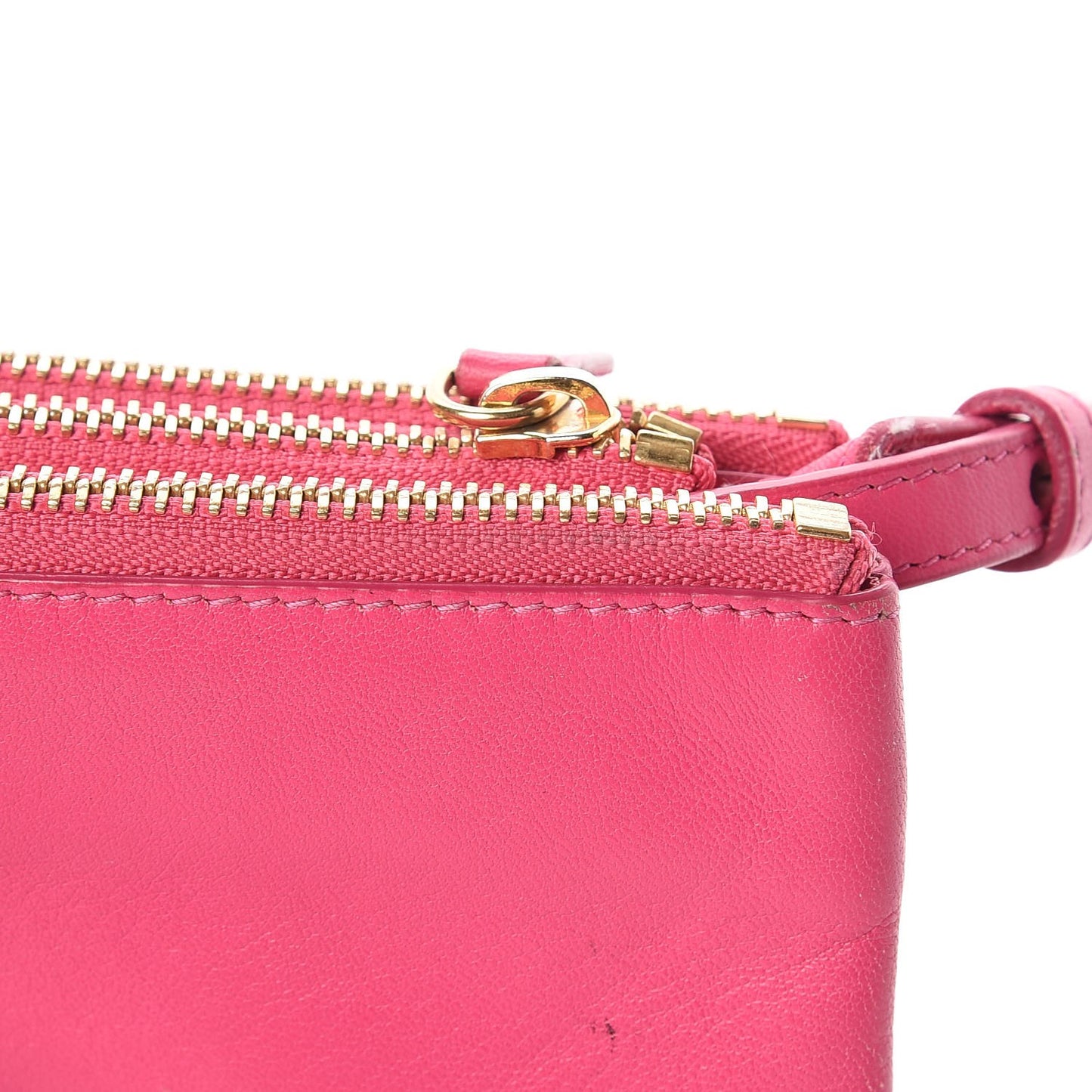 Lambskin Small Trio Crossbody Bag Fluo Fuchsia