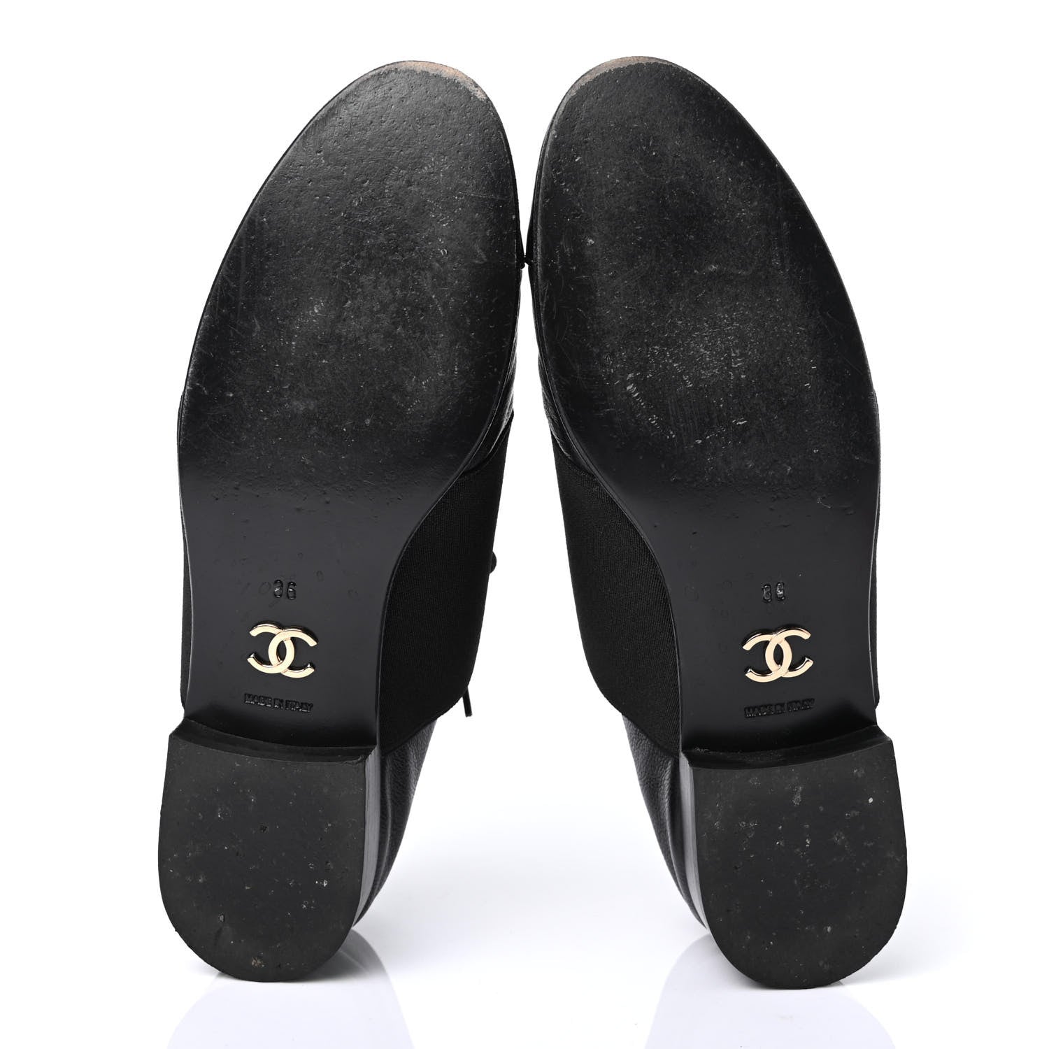 Chanel Goatskin Patent Womens CC Cap Toe Lace Up Oxfords 36 Black 4 of 4