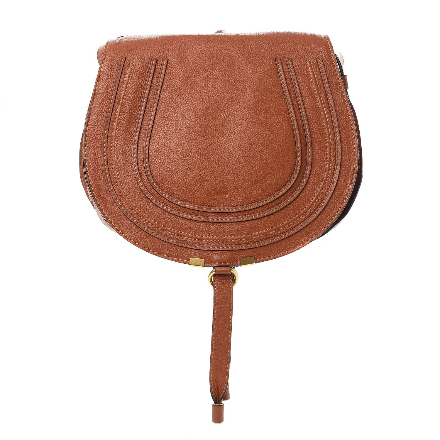 Chloe Calfskin Medium Marcie Round Crossbody Bag Tan 1 of 8