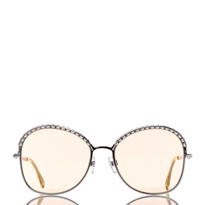 Chanel Pearl Sunglasses 4246-H Silver Beige 2 of 8