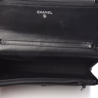 Chanel Aged Calfskin Chevron Quilted Reissue Wallet On Chain WOC So Black 5 of 9